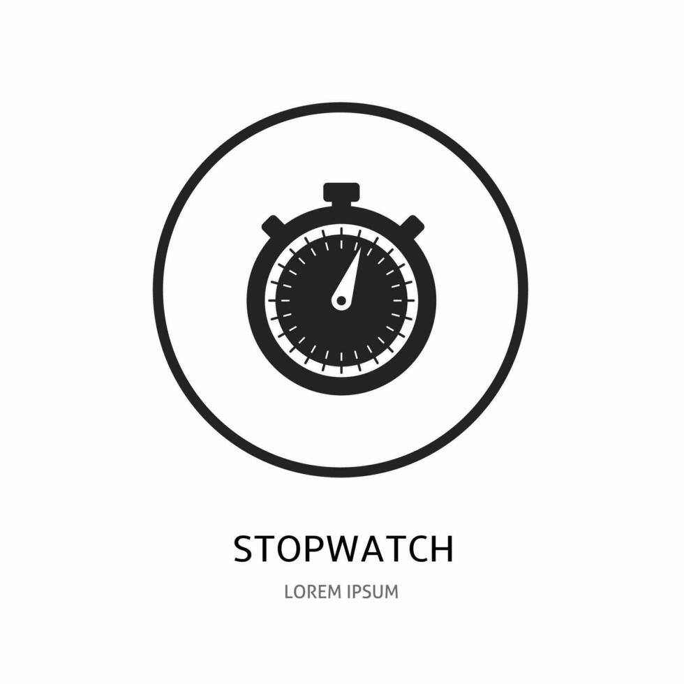 Stopwatch illustration sign for logo. Stock vector. vector