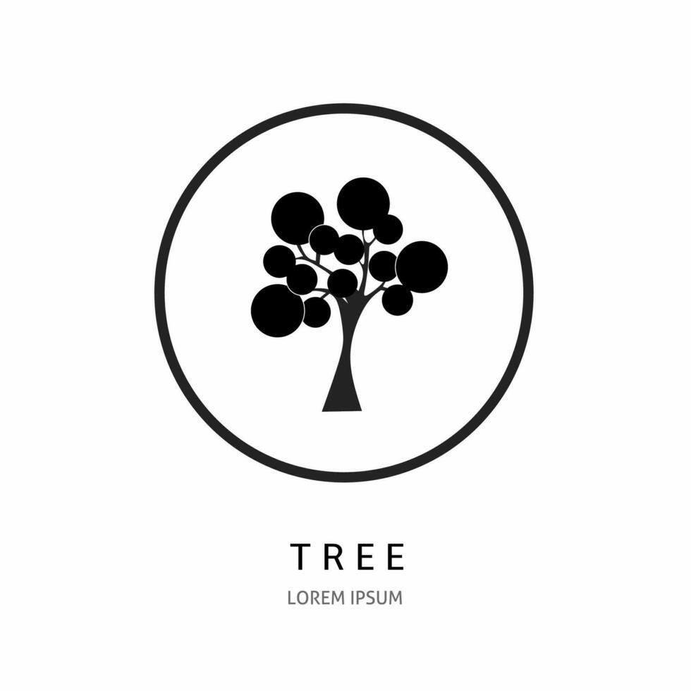 Tree illustration sign for logo. Stock vector. vector