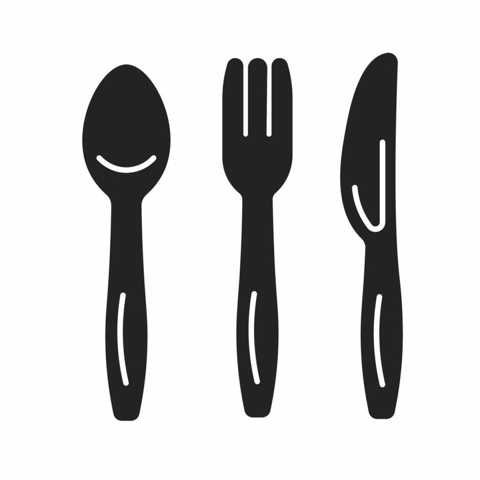 Cutlery icon. Cutlery icon illustration on white background. Stock vector illustration.