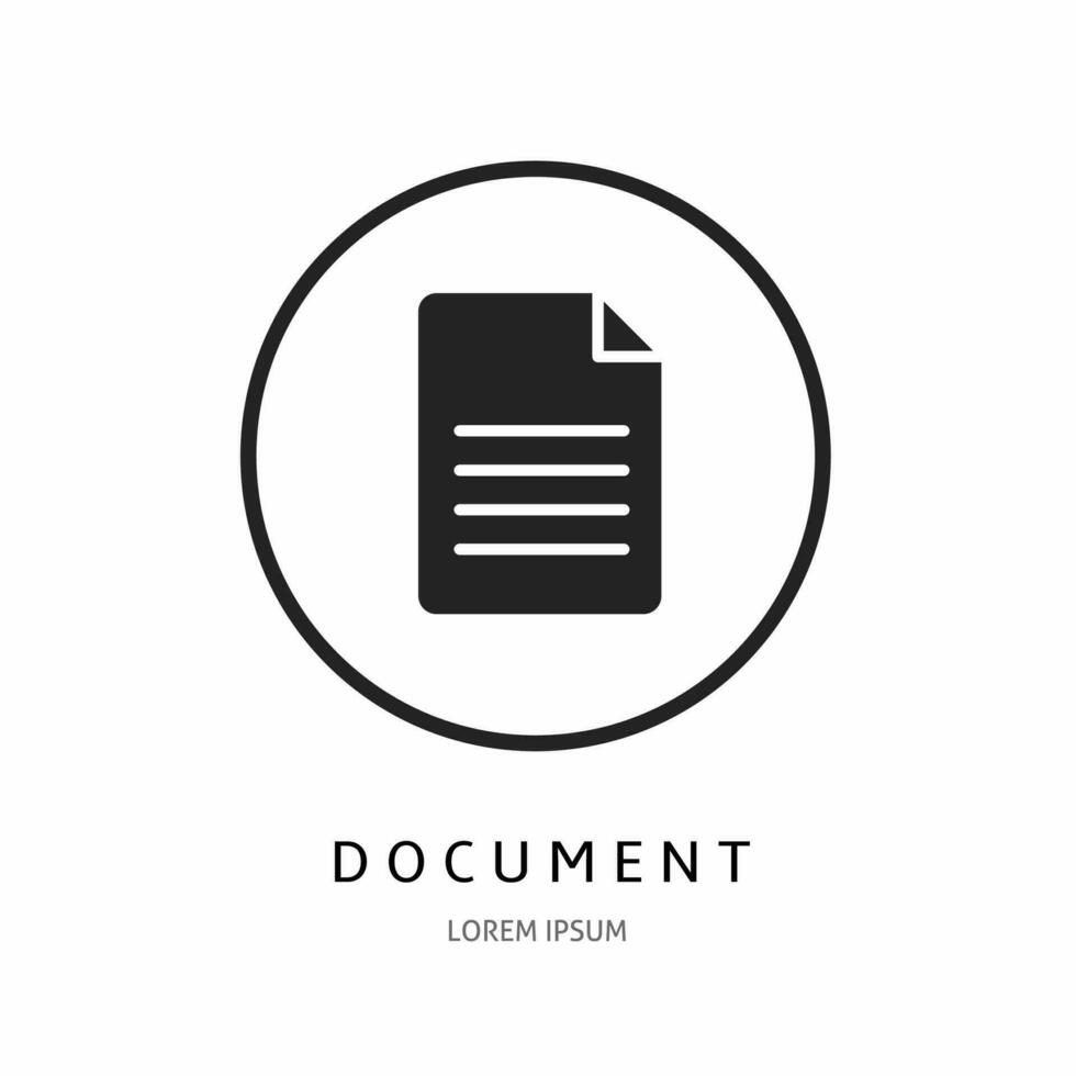 Document icon illustration sign for logo. Stock vector. vector