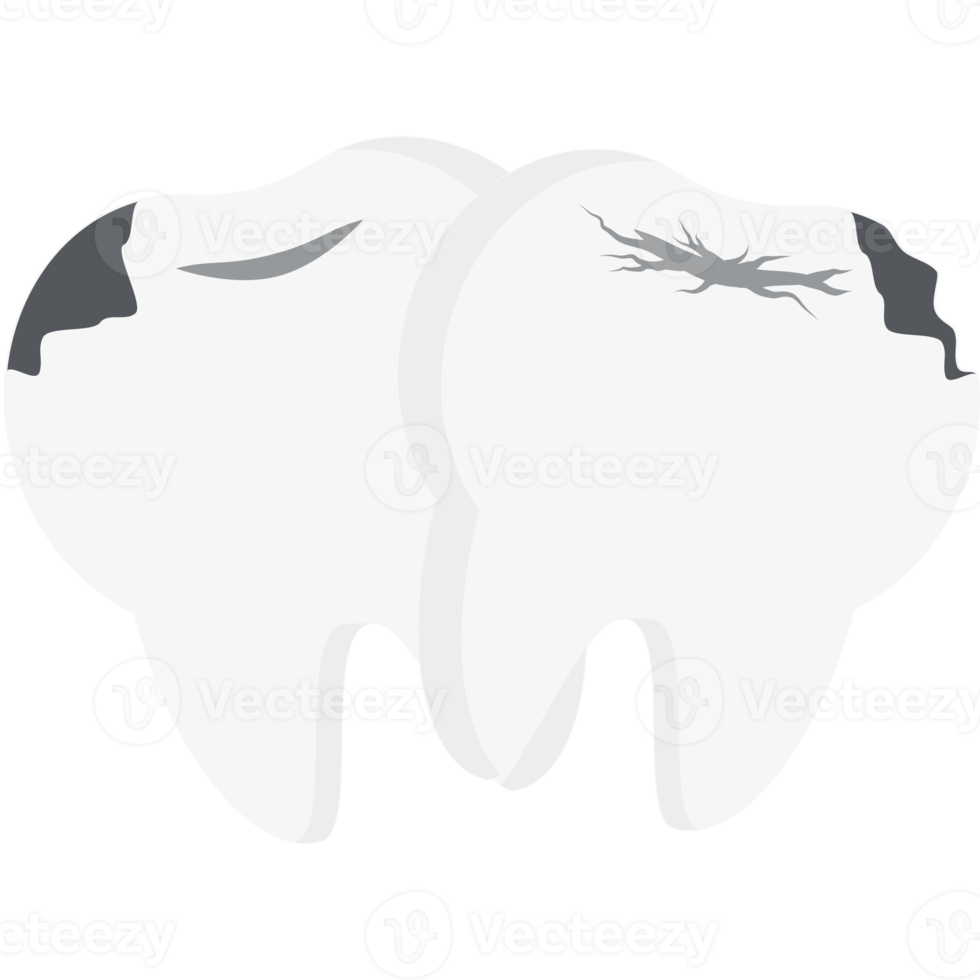 Double Tooth Broken Cavity Cracked Teeth png