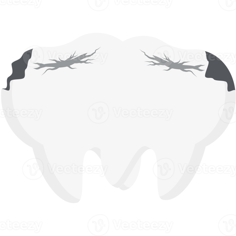 Double Tooth Broken Cavity Cracked Teeth png