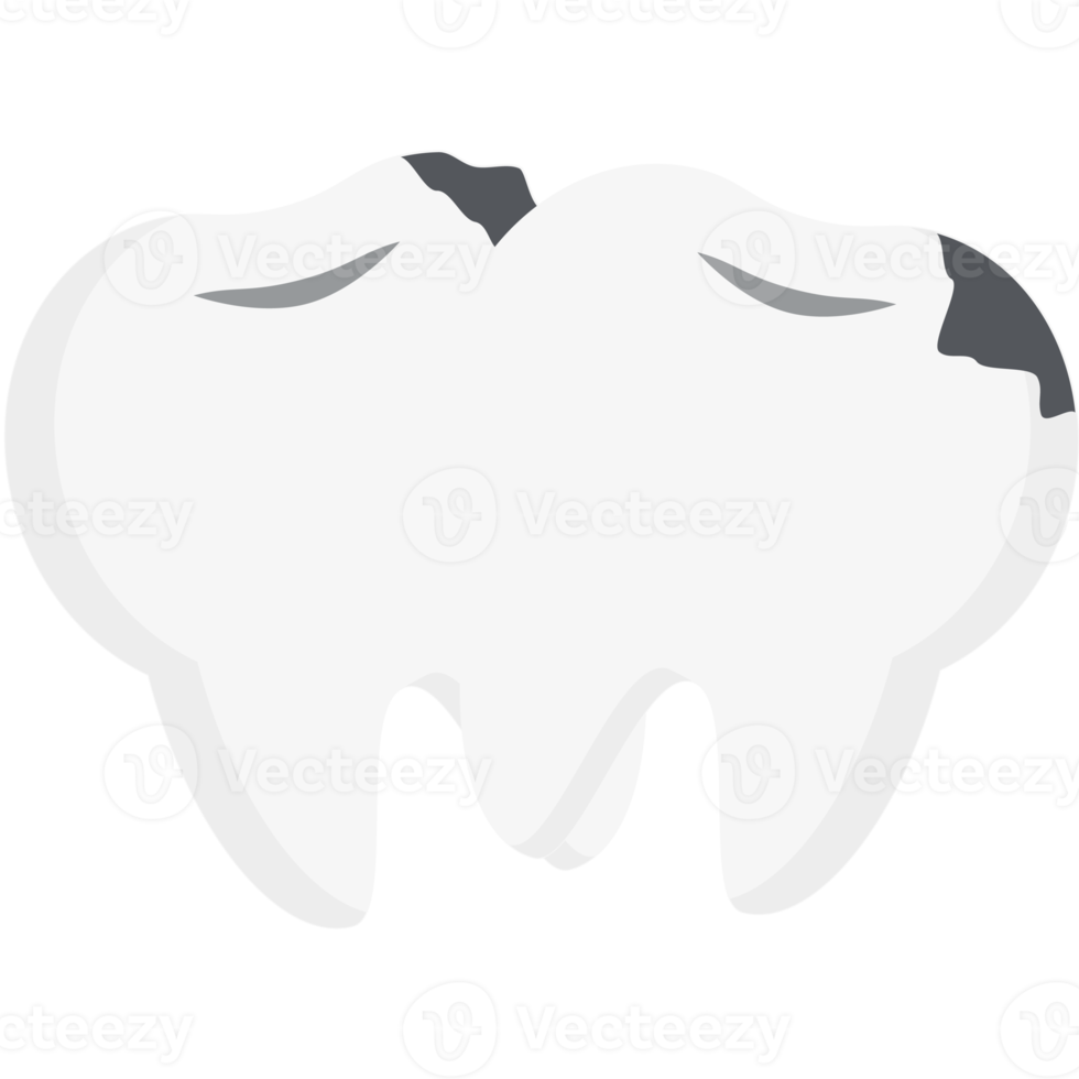 doble diente roto cavidad agrietado dientes png