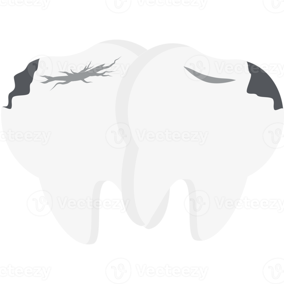 Double Tooth Broken Cavity Cracked Teeth png