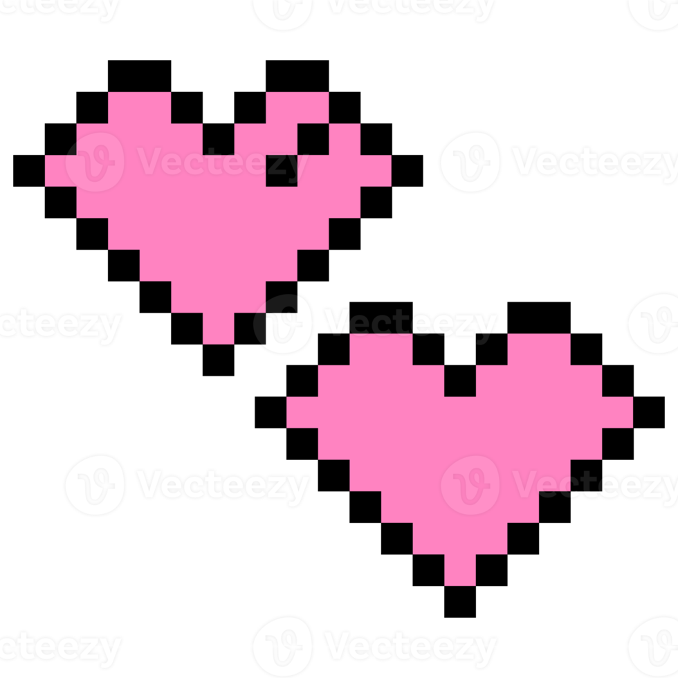 Aesthetic 8 BIt Heart Love Logo Symbol png