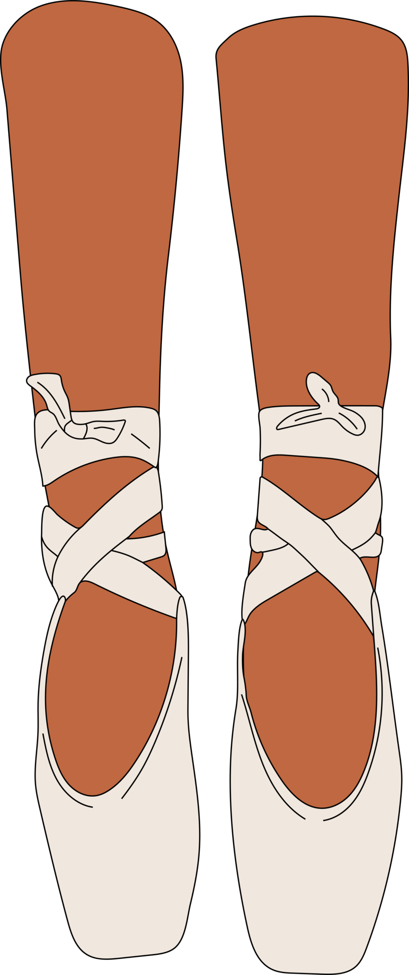 Pointe shoes, sketch hand drawn illustration. Ballerina on the pink