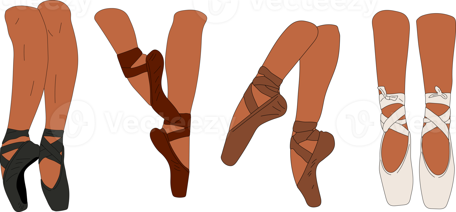 einstellen von pointe Schuhe, skizzieren Hand gezeichnet Illustration. Ballerina auf das pointes.artist oder Frau im das Ballett Studio. png