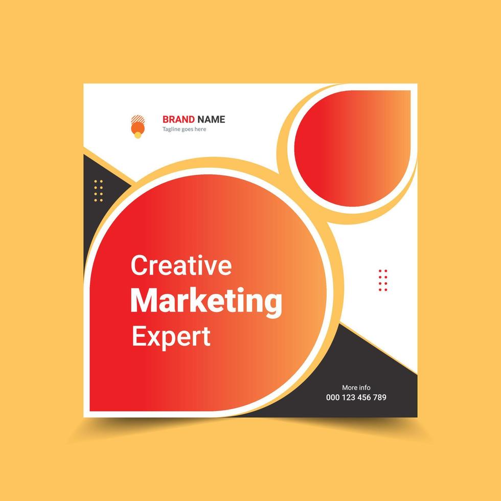 Digital Marketing social media post banner design template, business marketing post, Digital marketing agency post banner, Digital marketing expert banner. vector