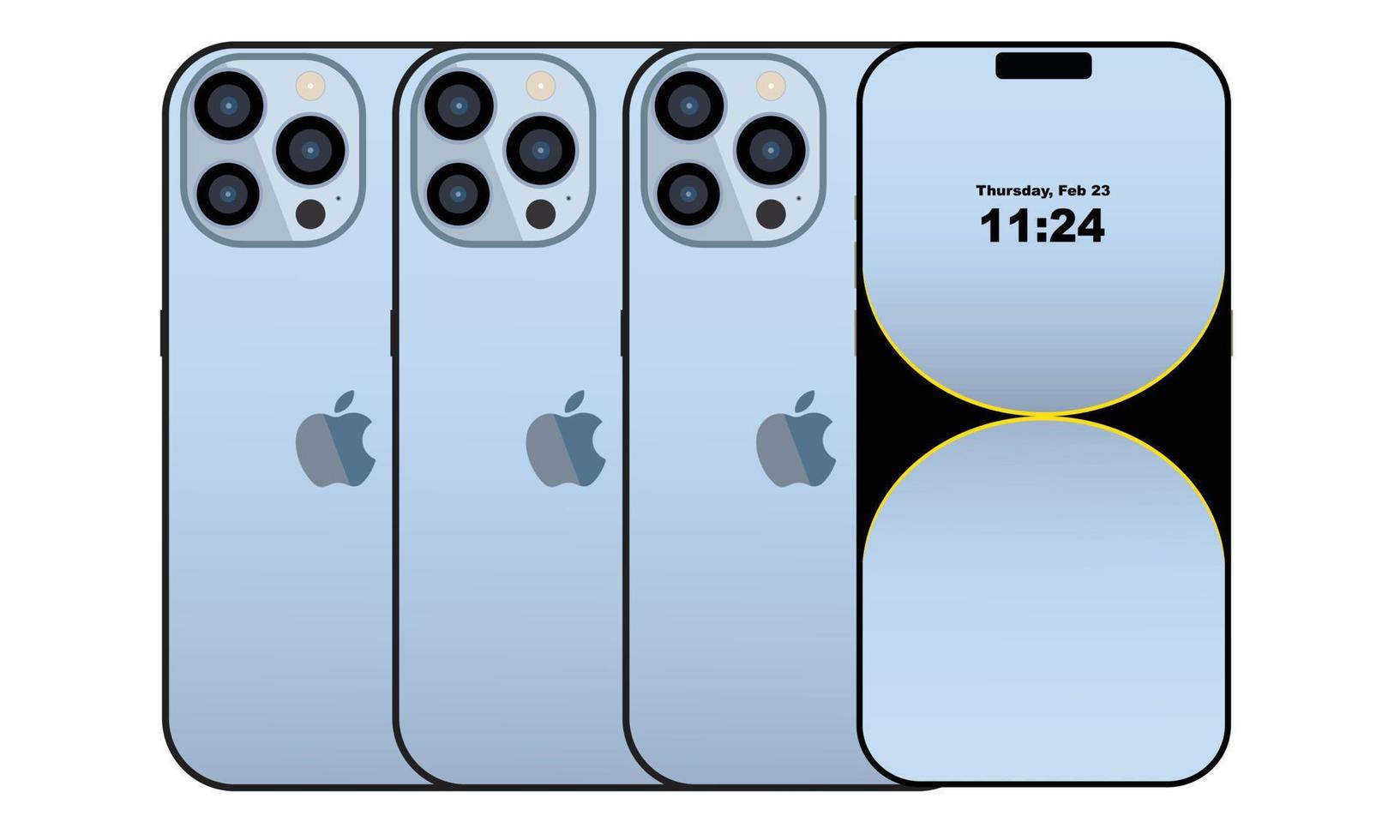 i phone 14 pro mocup two template illustration vector design