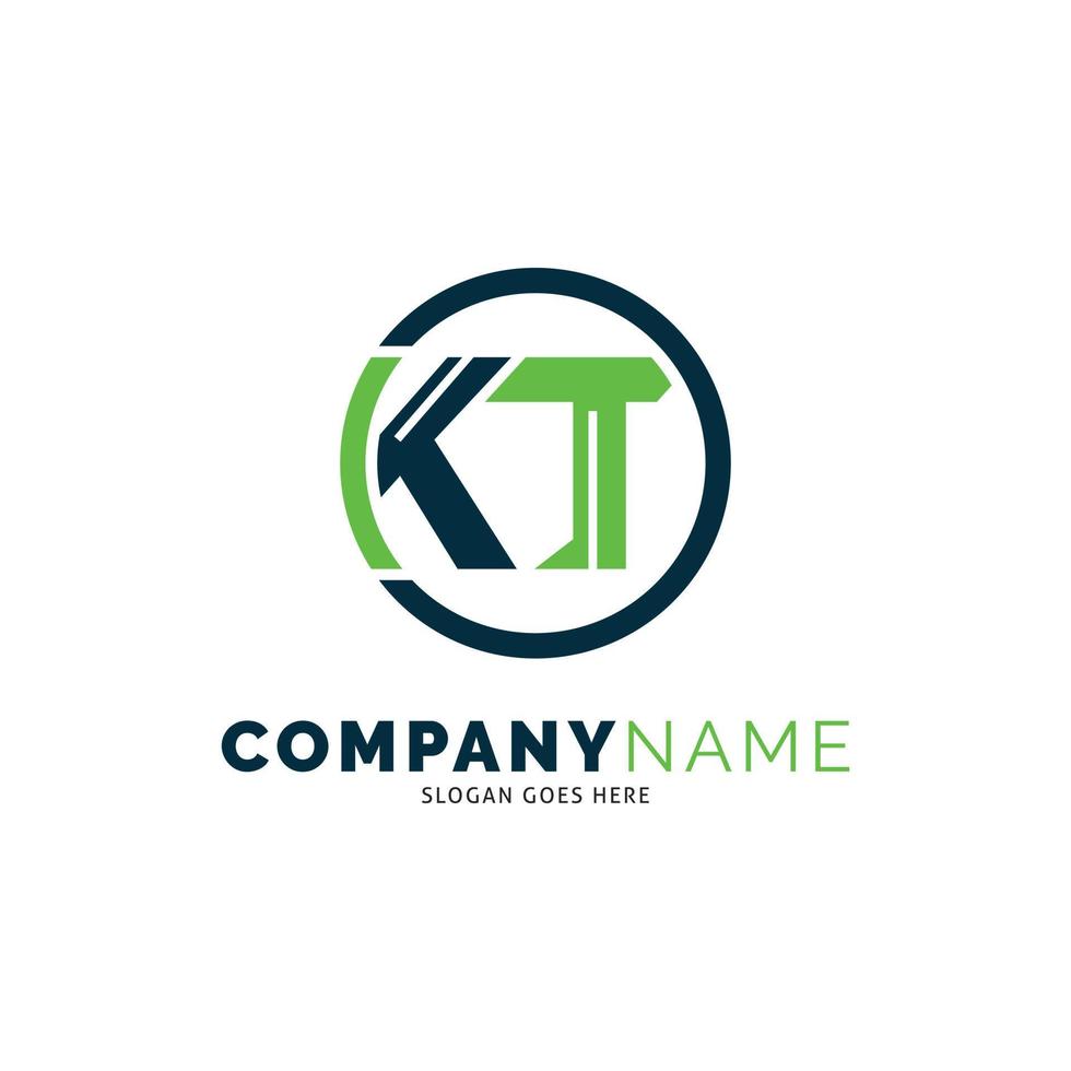 Initial Letter KT Circle Icon Vector Logo Template Illustration Design