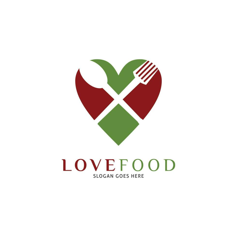 Love Food Icon Vector Logo Template Illustration Design