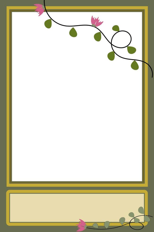 green Flower Photo frames on green background. Decorative ...