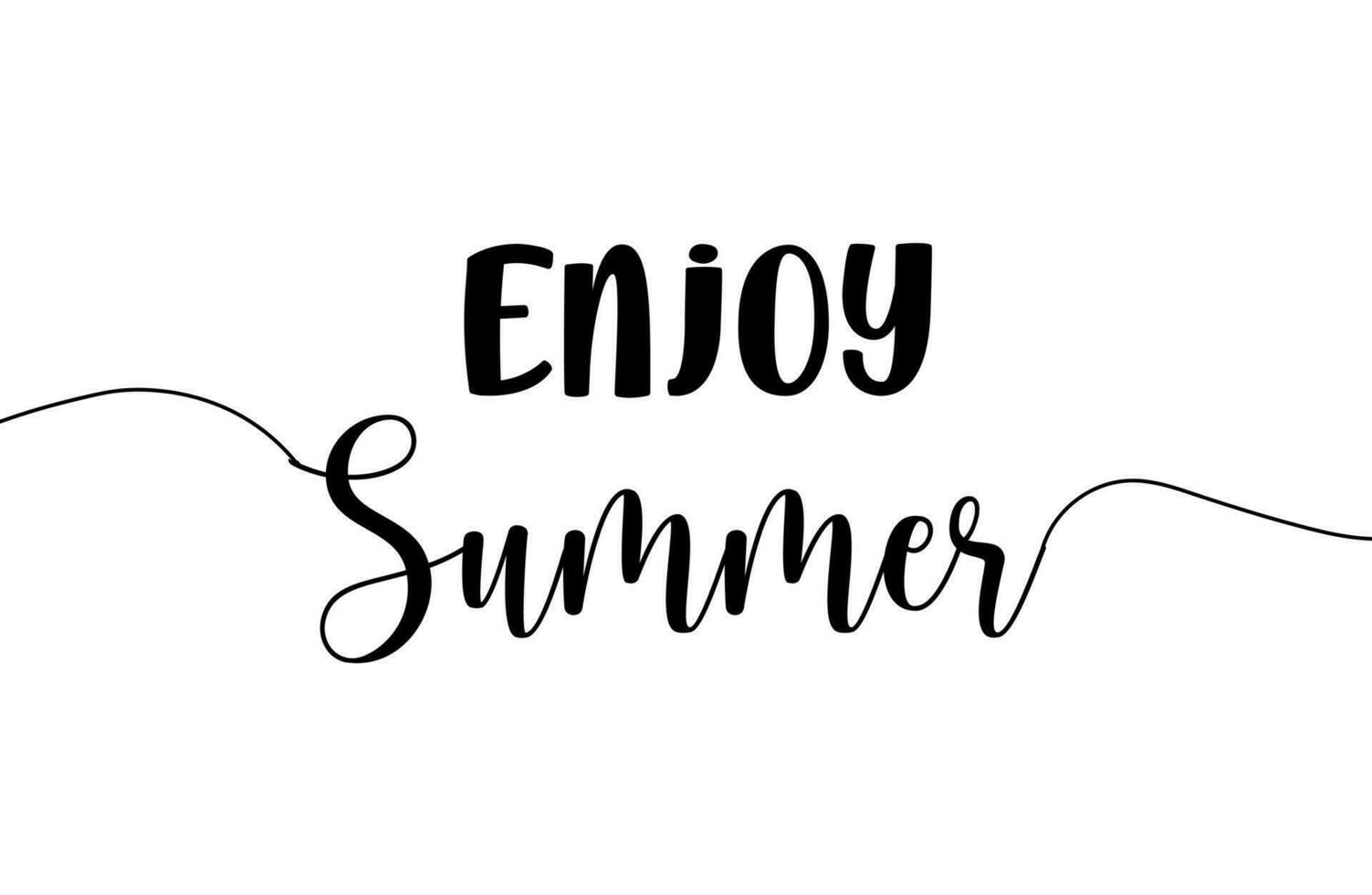 Enjoy Summer inspirational calligraphy text lettering illustration. Holiday and joy concept. vector