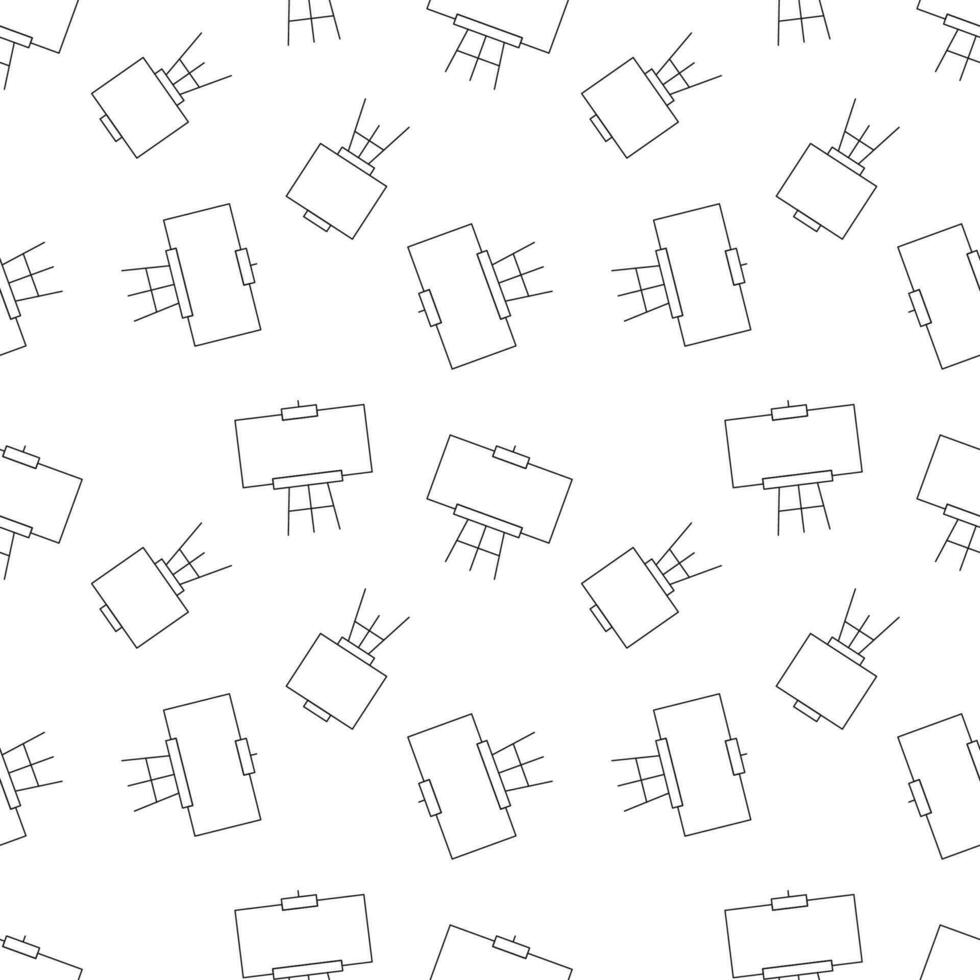 Vector seamless pattern of easel is made of various element