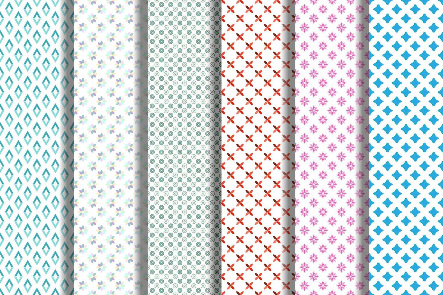 Collection of vector seamless patterns of various geometrical elements for websites, wallpapers, clothes, wrapping, printing