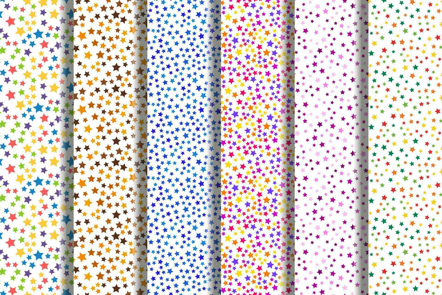 colección de vector sin costura patrones de vibrante multicolor estrellas para sitios web, fondos de pantalla, ropa, envase, impresión