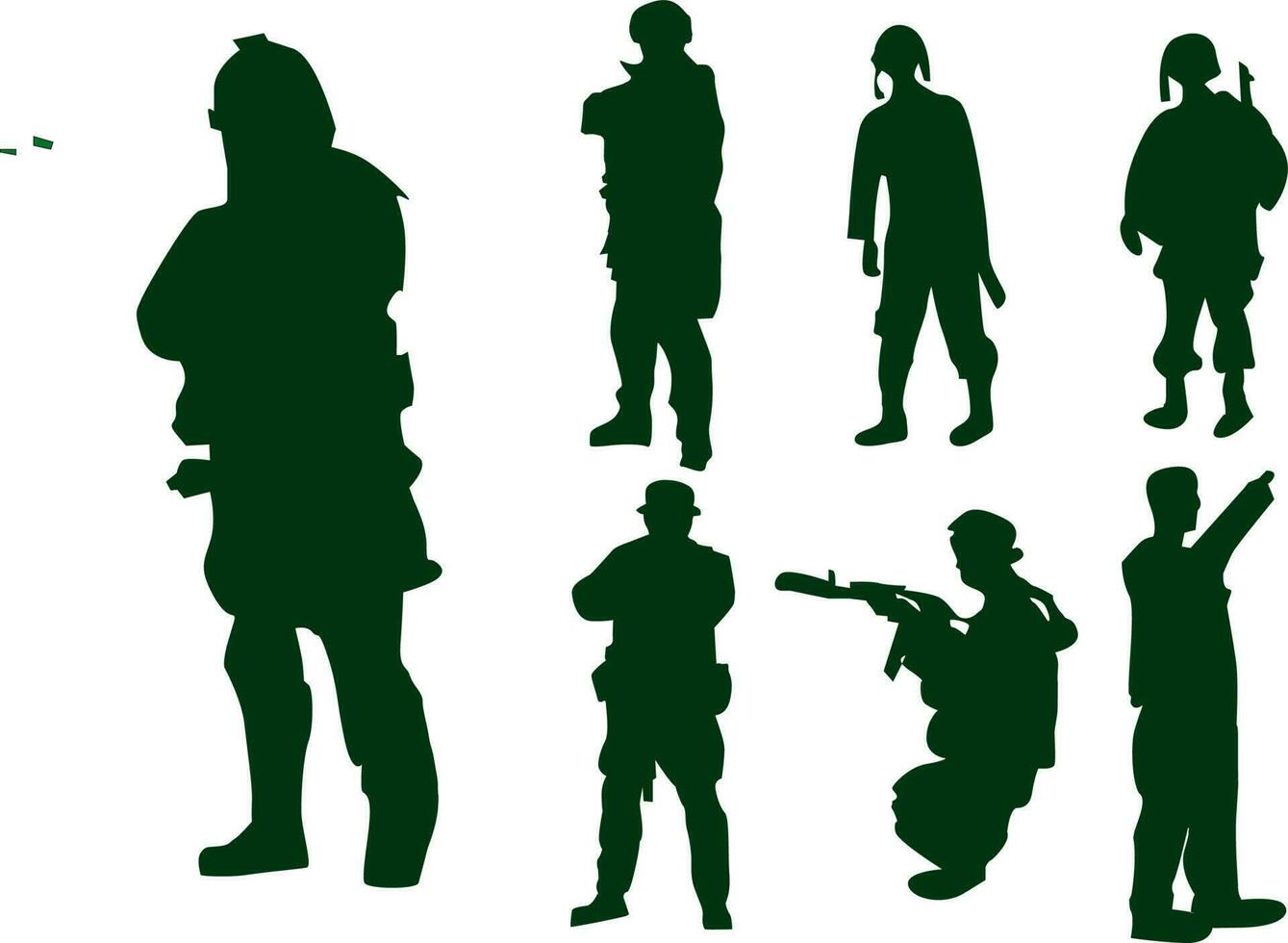 Soldier Silhouette Set 1 team vector