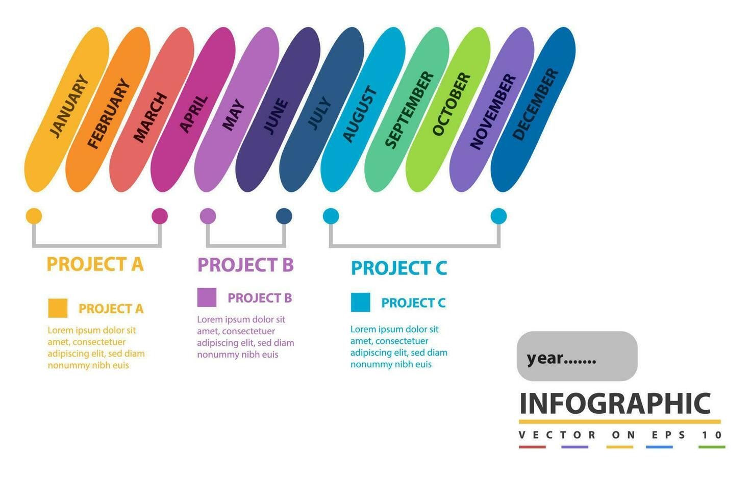 Infographic template for business. 12 Months modern Timeline diagram calendar, presentation vector infographic.