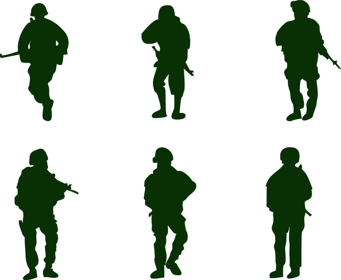 Soldier Silhouette Set 1 team vector