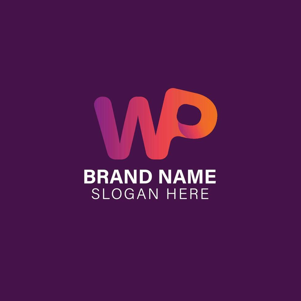 WP letter mark company logo design vector