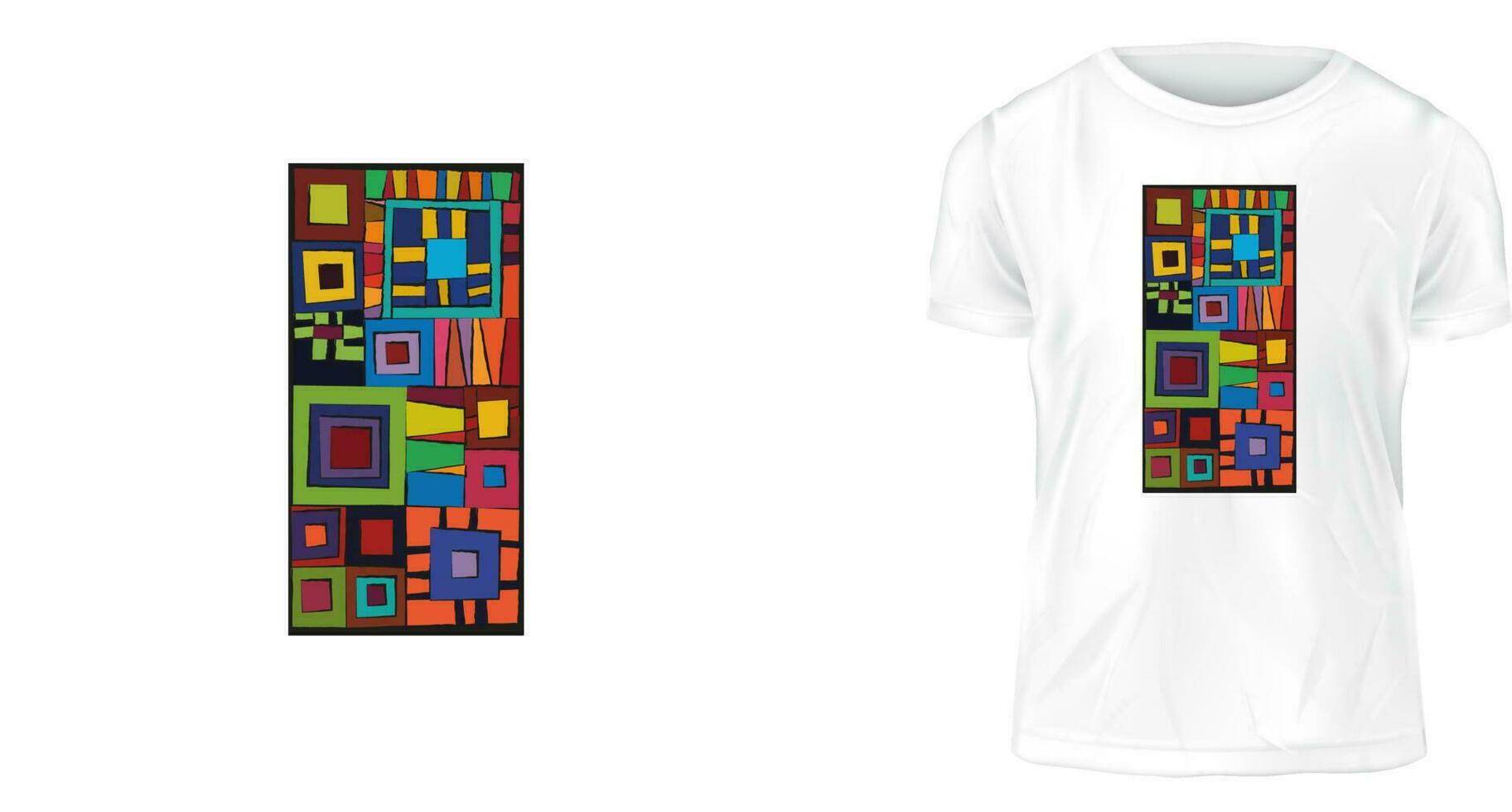 t shirt design concept, multi color pattern vector