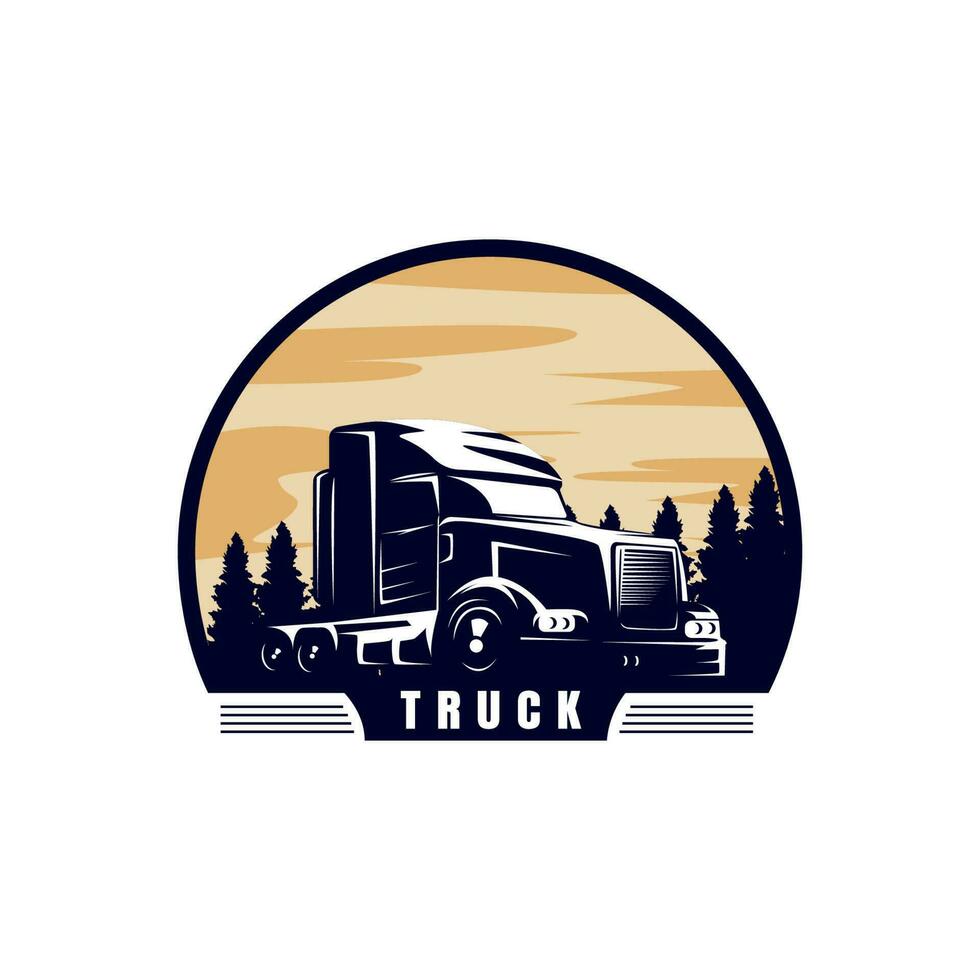 logotipo de camión ilustración vectorial buena para mascota o logotipo para la industria de transporte de carga, carga o industria logística vector