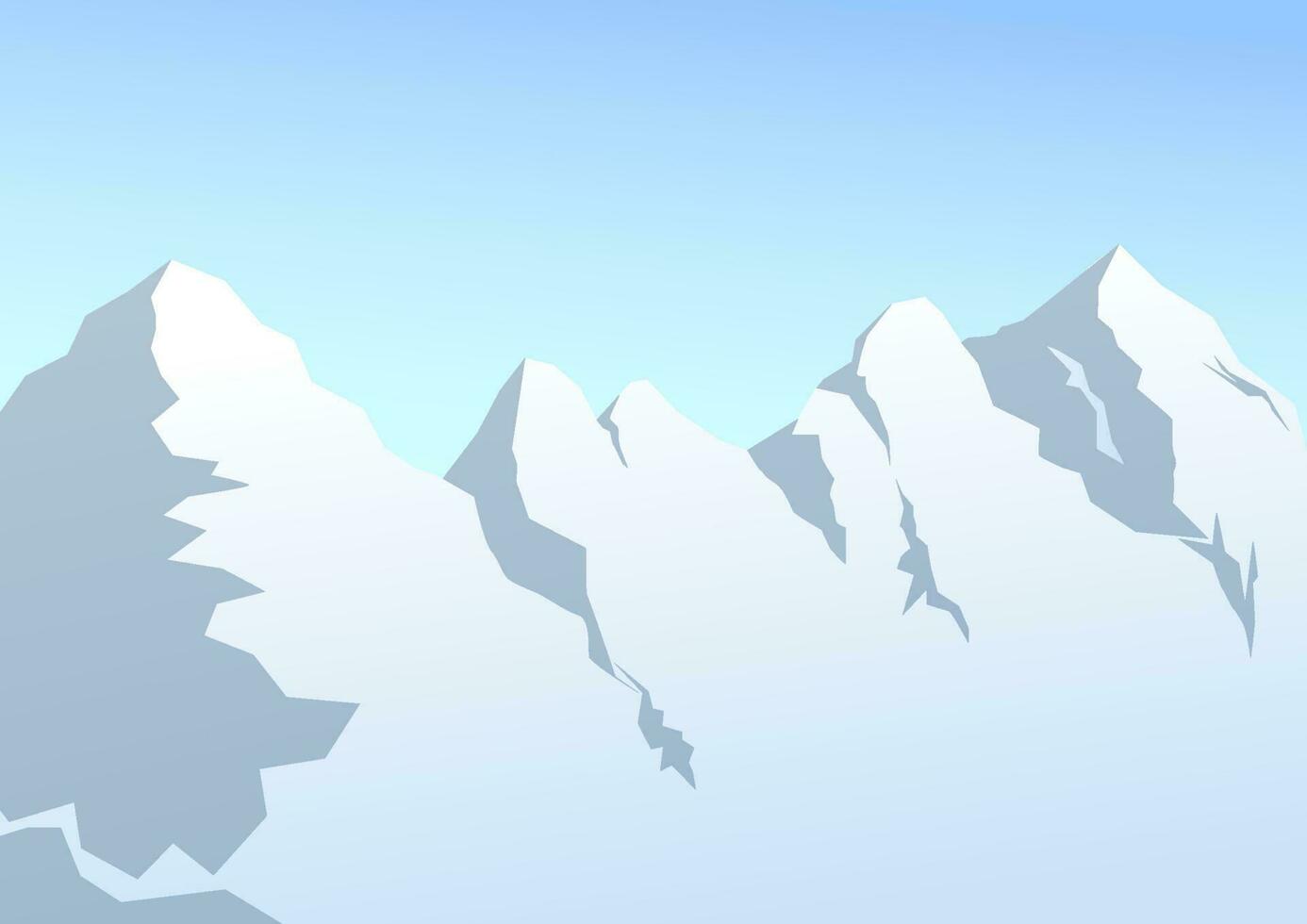 A snowy mountain range vector