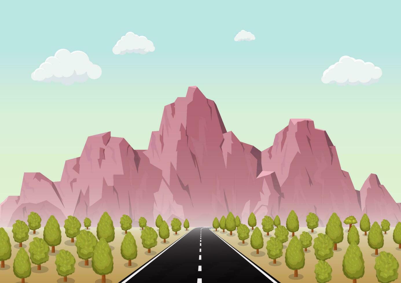 landscape of mountain road vector