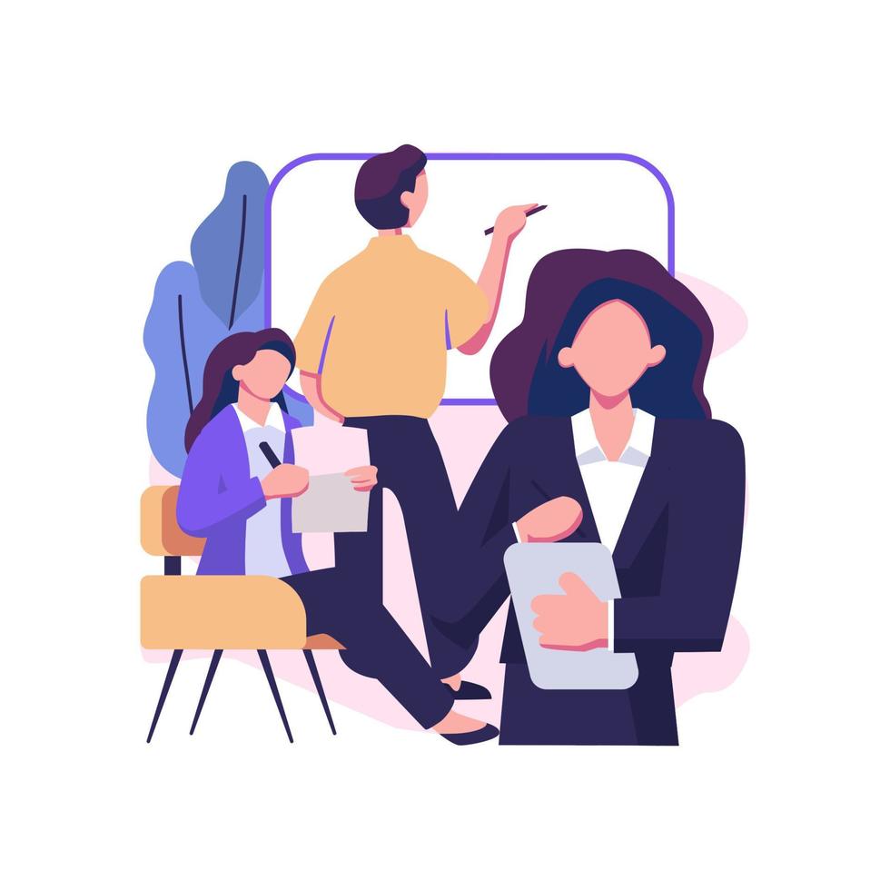 Groups of people work in teams together at business corporate projects for common goal flat vector