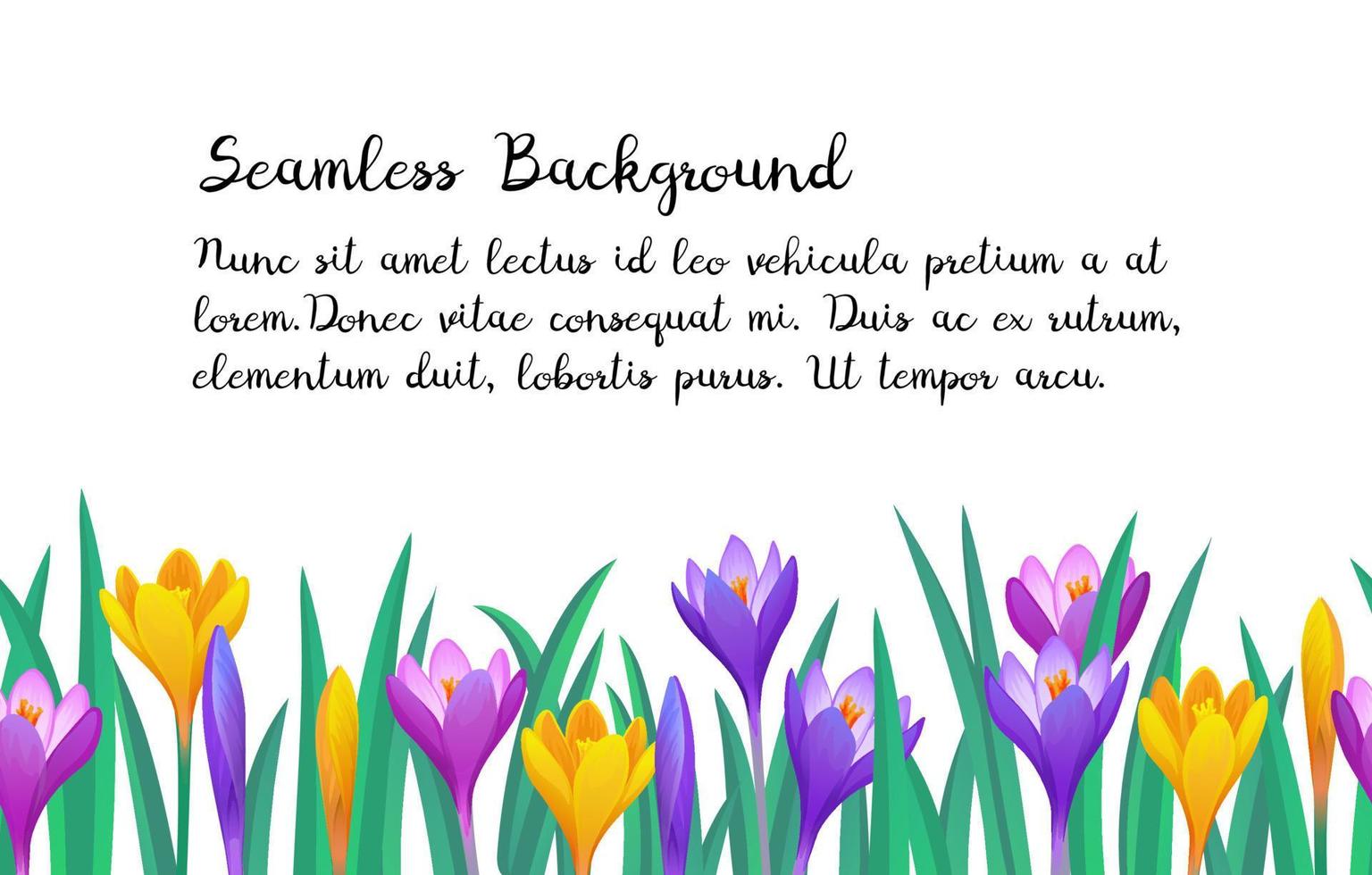 Floral seamless background. Banner template. Spring and summer design element. vector