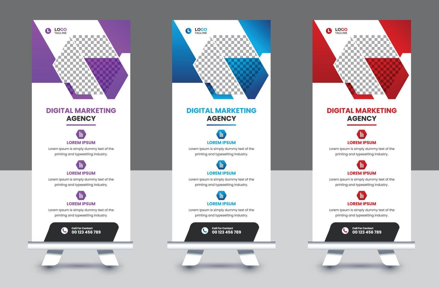 Professional business roll up banner and pull up banner template design vector