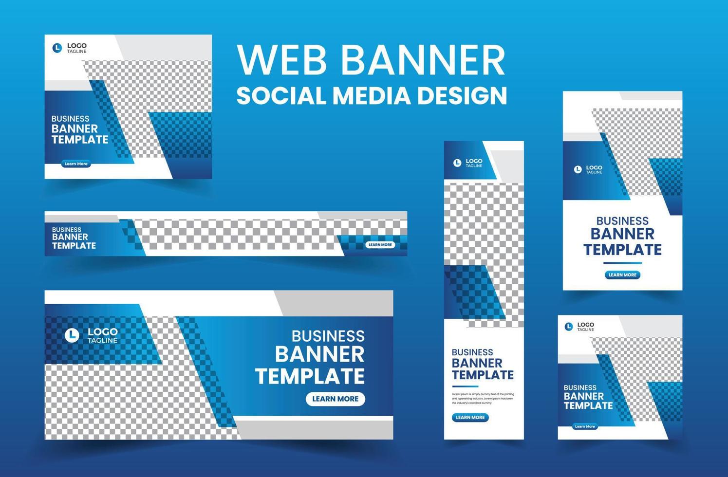 Business banner web template bundle design, Social Media Cover ads banner, flyer, invitation card vector