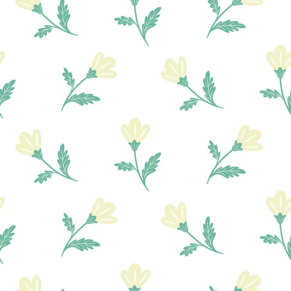 Seamless pattern of hand drawn of fresh, garden on isolated background. Design for mothers day, Easter, springtime and summertime celebration, scrapbooking, textile, home decor, paper craft. vector