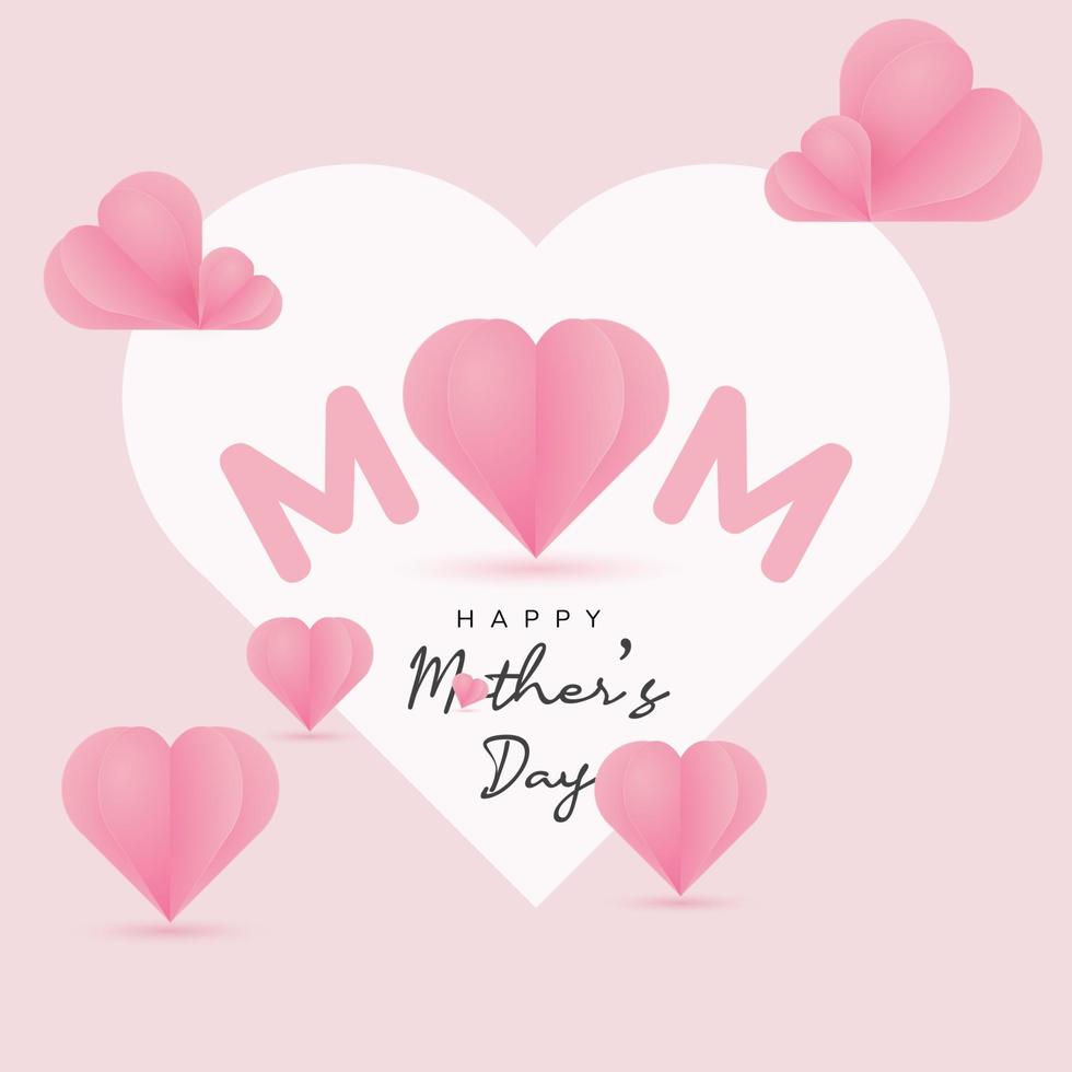 Happy mothers day card with heart symbol vector