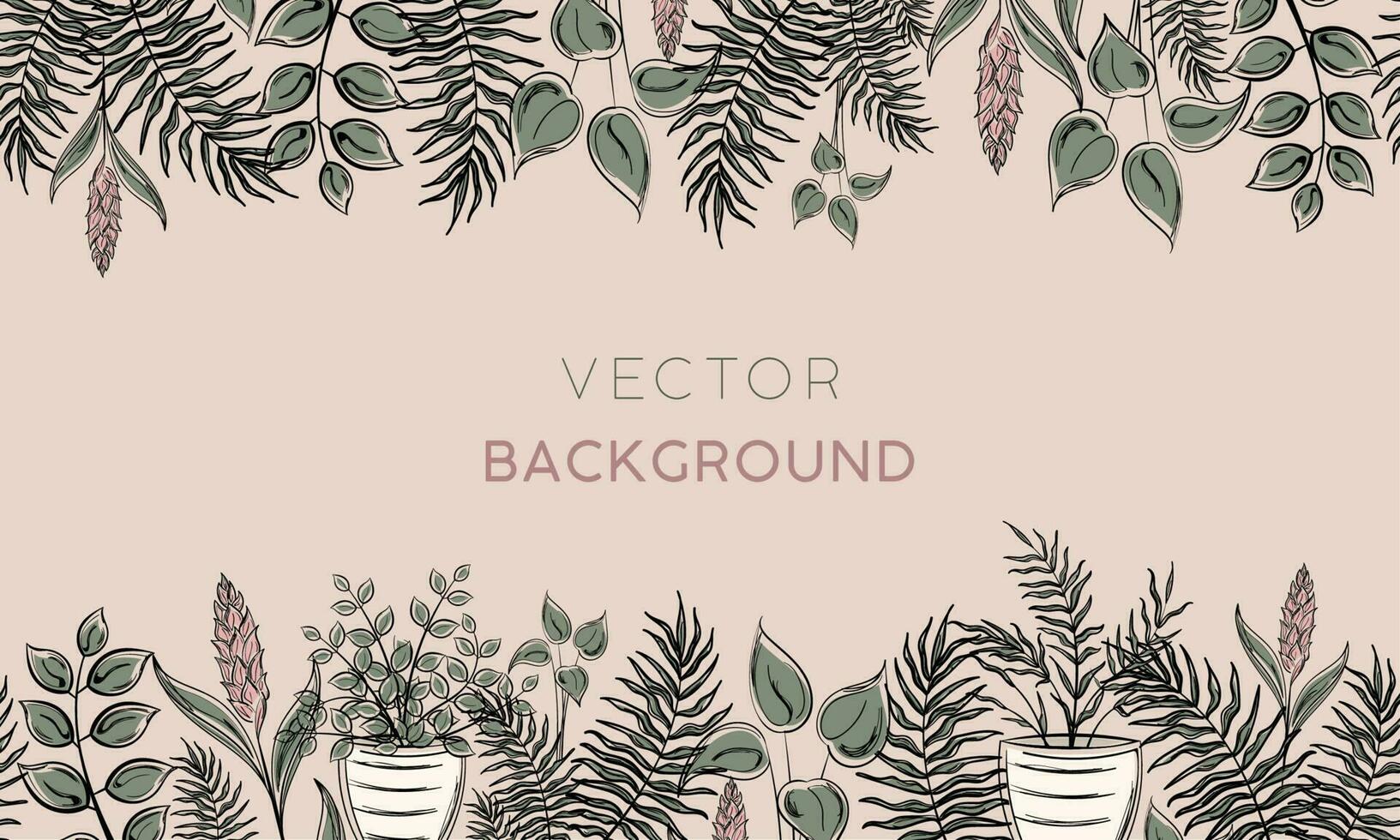 de colores antecedentes con diferente plantas y hojas vector