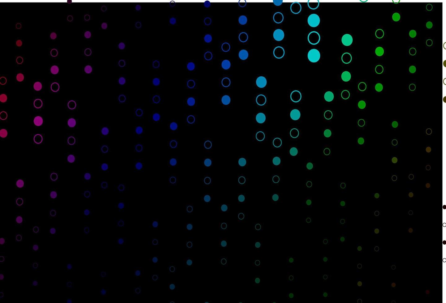 Dark Multicolor, Rainbow vector background with bubbles.