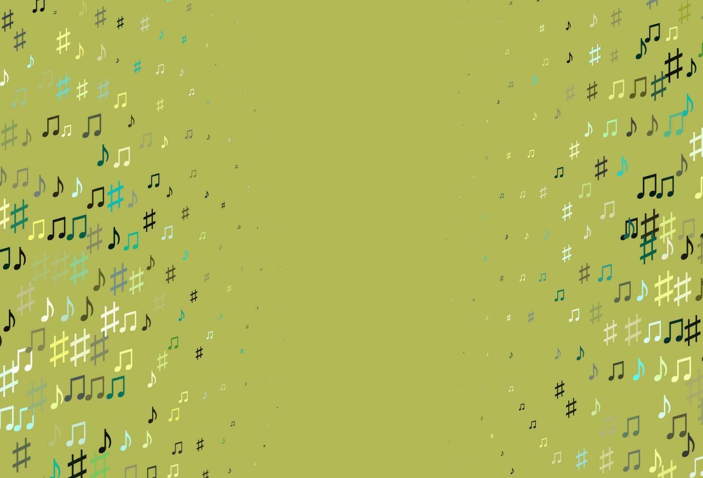 Light Green, Yellow vector backdrop with music notes.