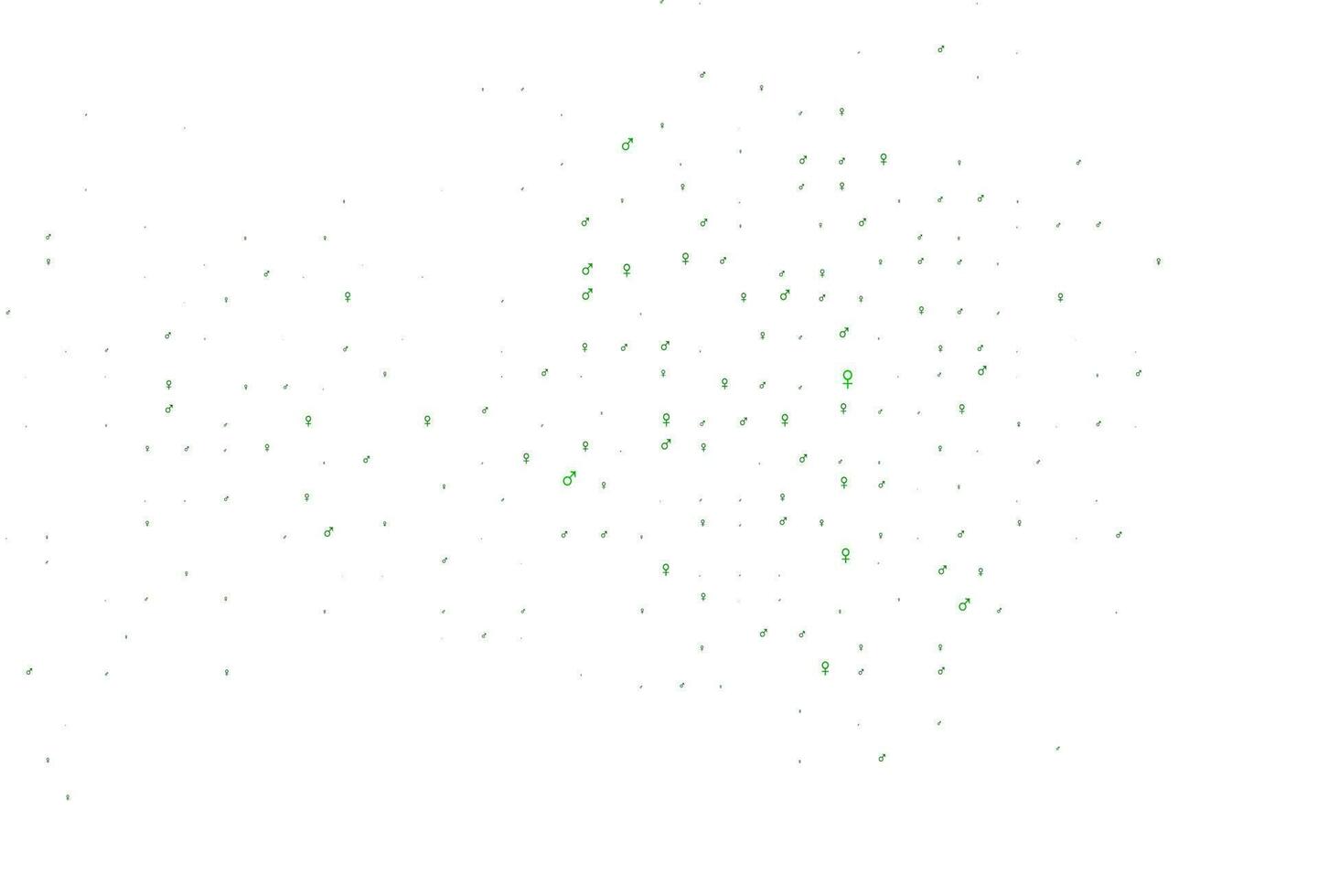 Light green vector background with gender symbols.