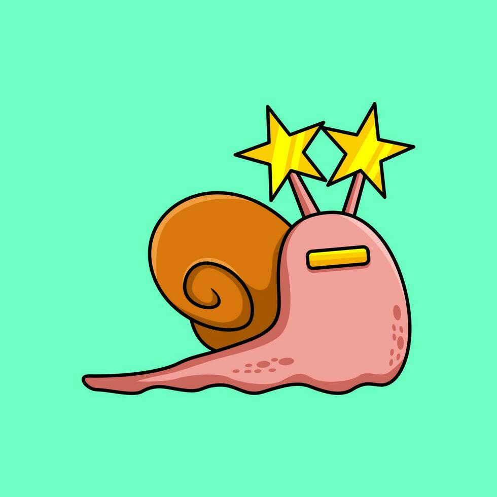 Illustration of a cute snail walking in pink vector