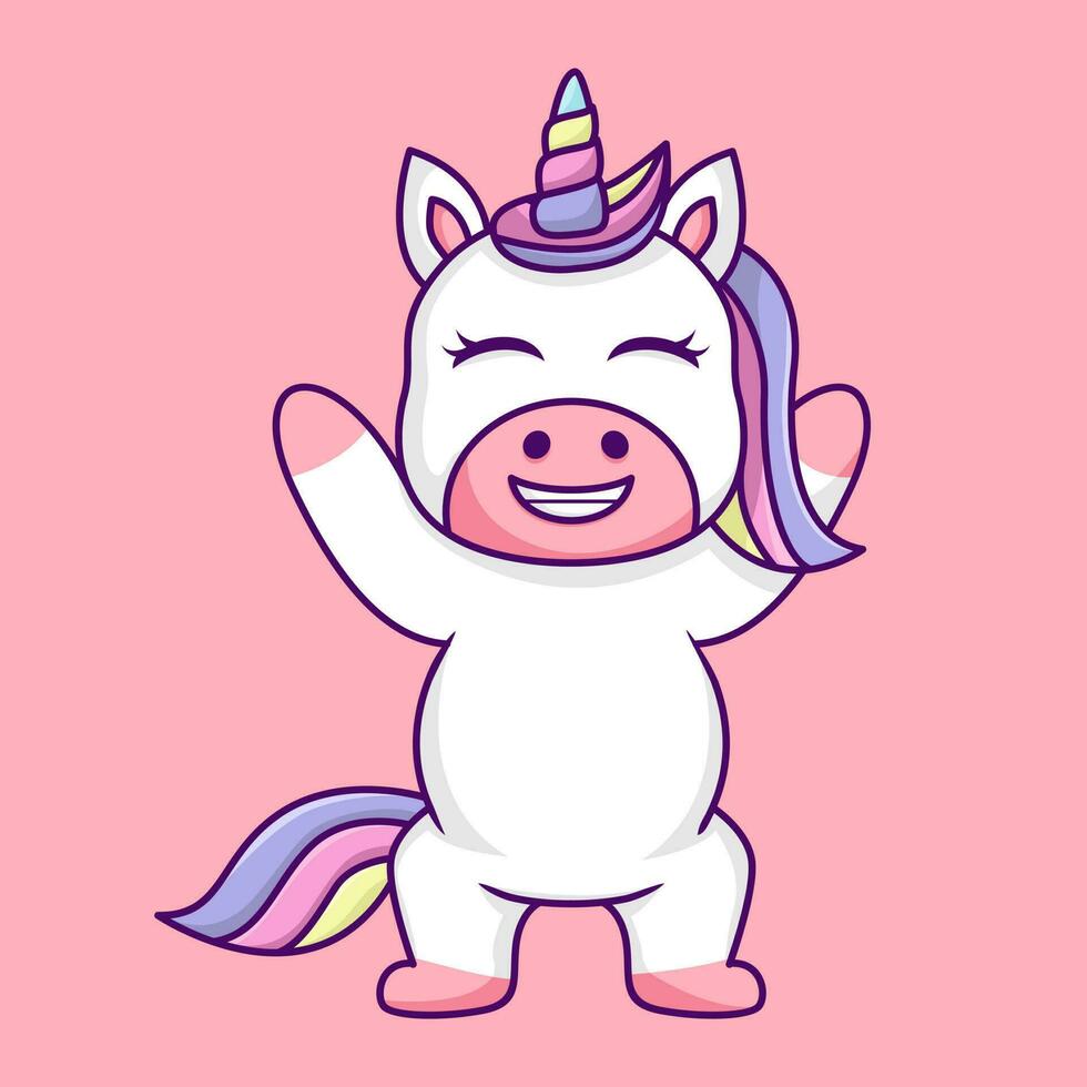 linda unicornio ilustración, linda y divertido vector