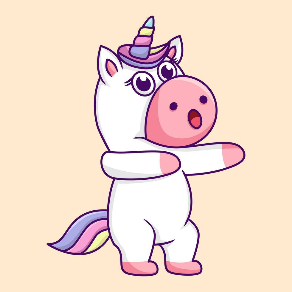 Cute unicorn illustration, cute and fun vector