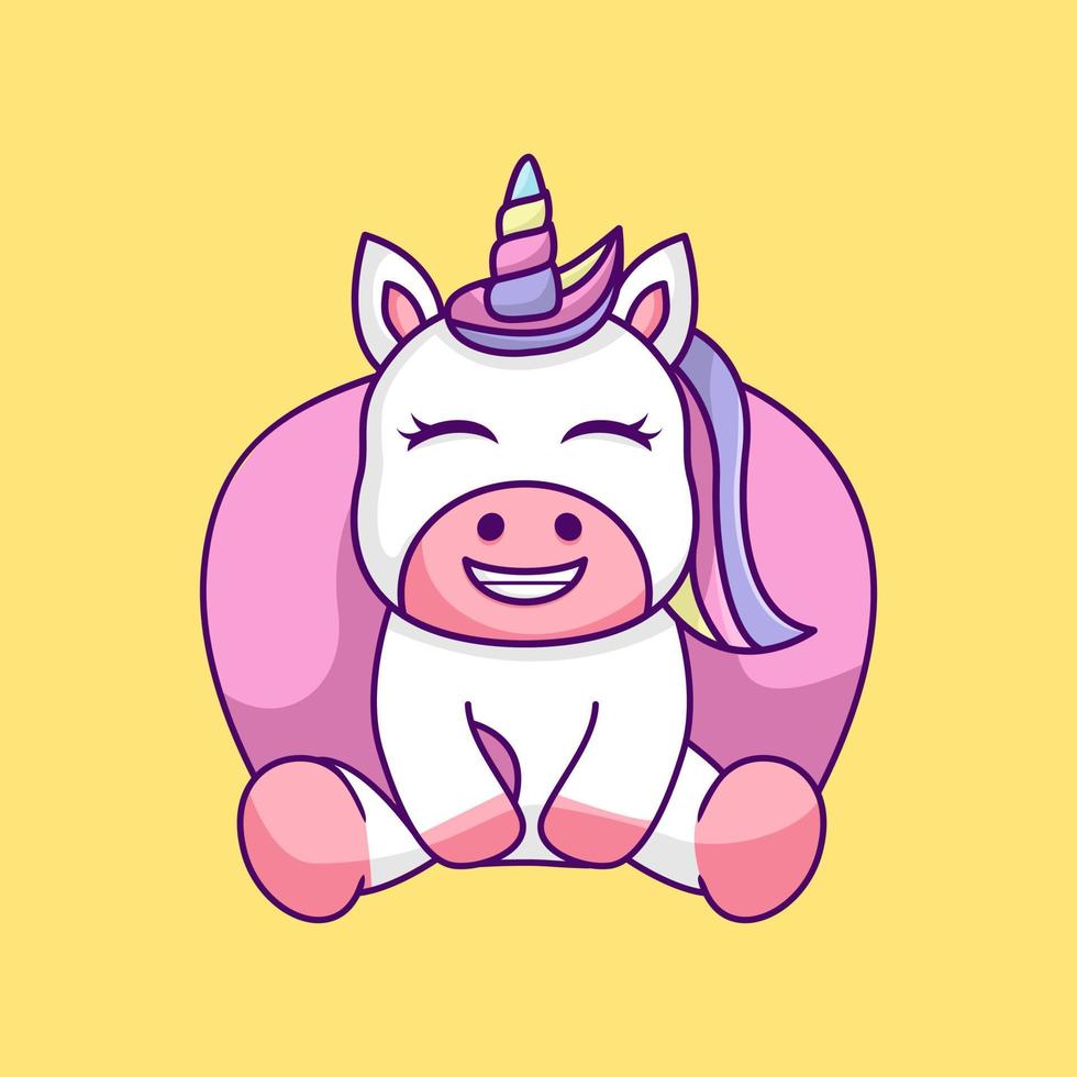 linda unicornio ilustración, linda y divertido vector