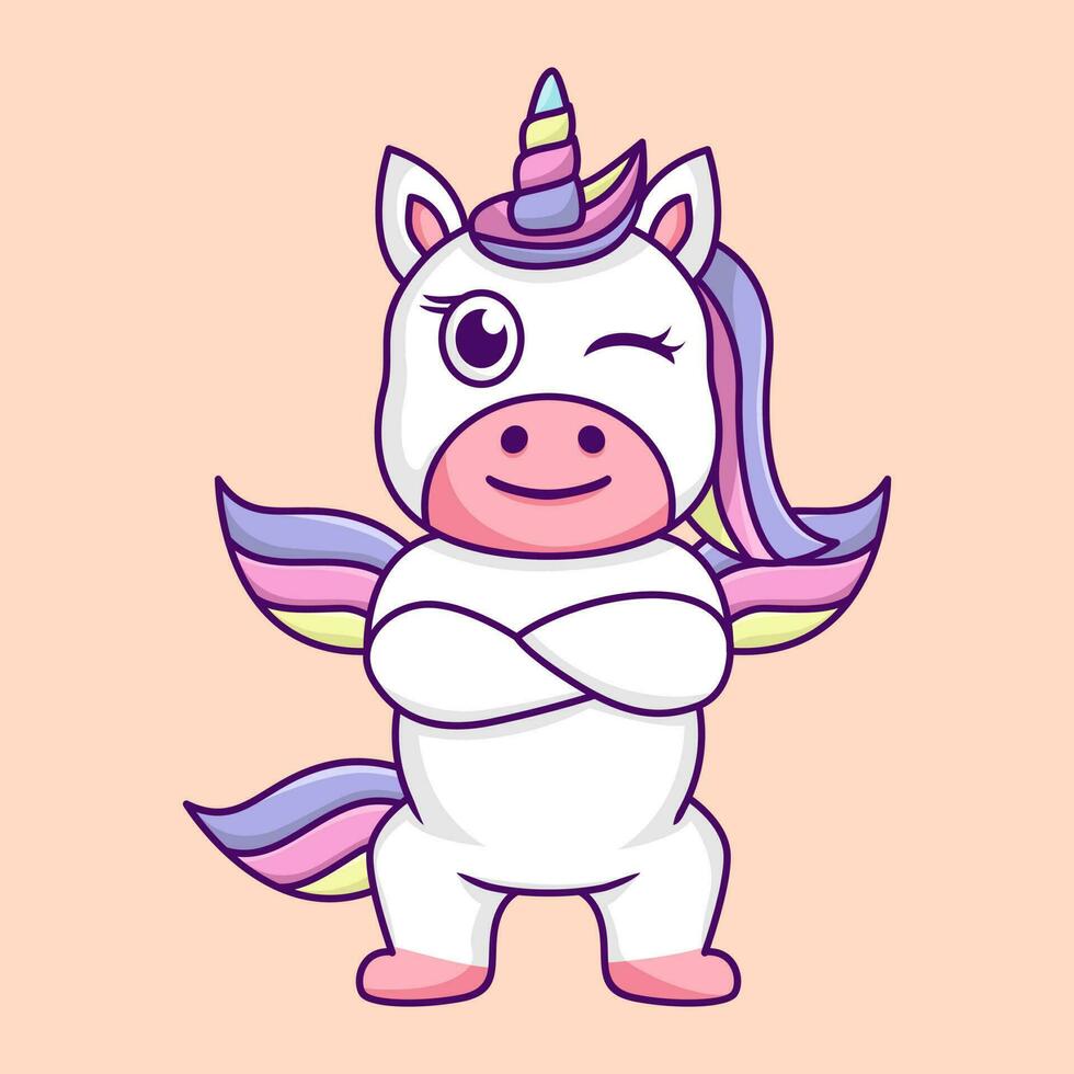 linda unicornio ilustración, linda y divertido vector