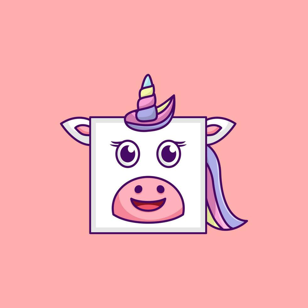 linda unicornio ilustración, linda y divertido vector