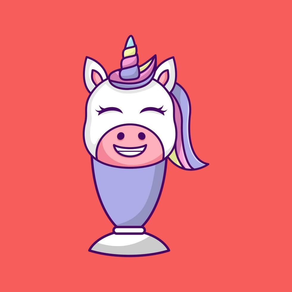 linda unicornio ilustración, linda y divertido vector