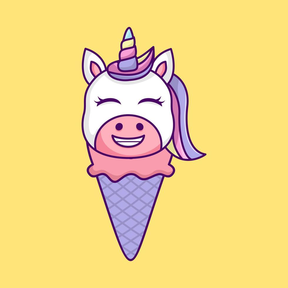 linda unicornio ilustración, linda y divertido vector