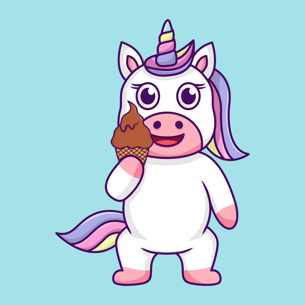 linda unicornio ilustración, linda y divertido vector