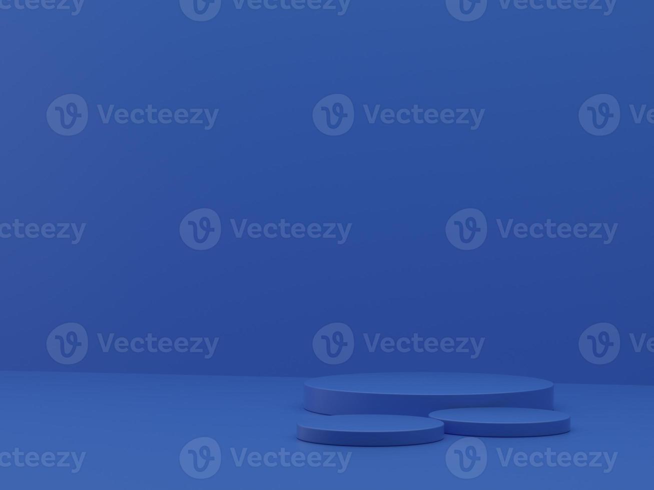 Blue podium abstract composition for product presentation 3d render 3d illustration photo