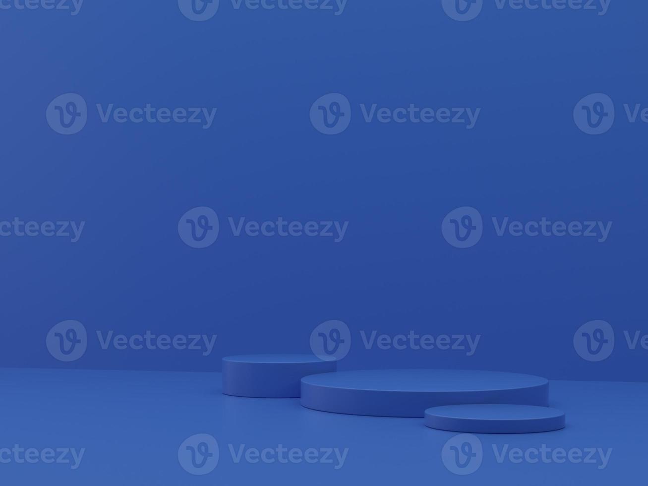 Blue podium abstract composition for product presentation 3d render 3d illustration photo