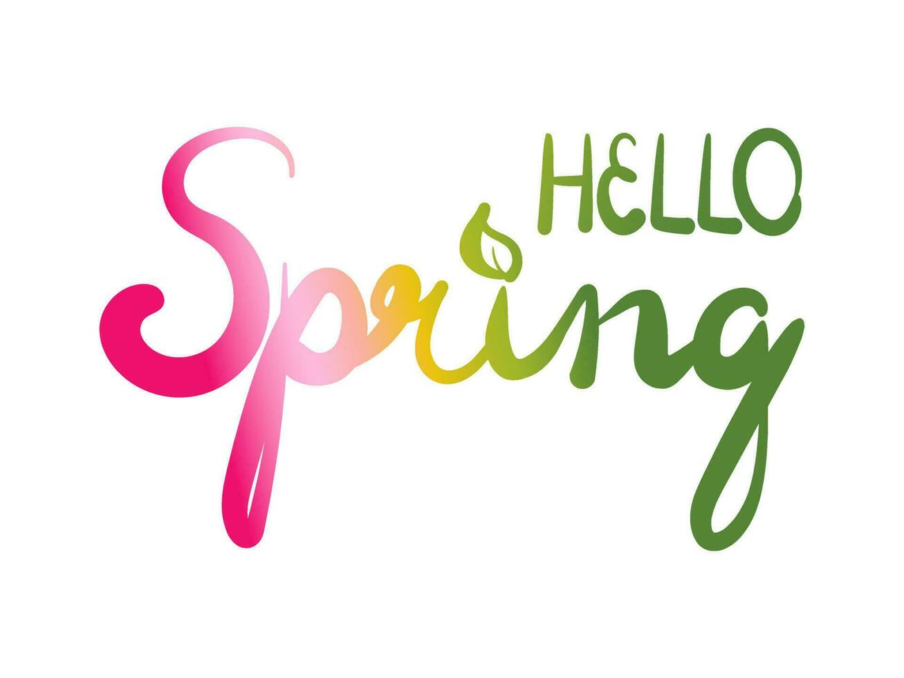 Hello spring black lettering and calligraphy vector illustration